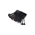 VelvetChroma Pro Black Brush Set on a pure white background, makeup brushes product photo