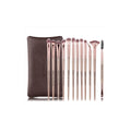 VelvetChroma Travel Brush Pouch Set on a pure white background, makeup brushes product photo